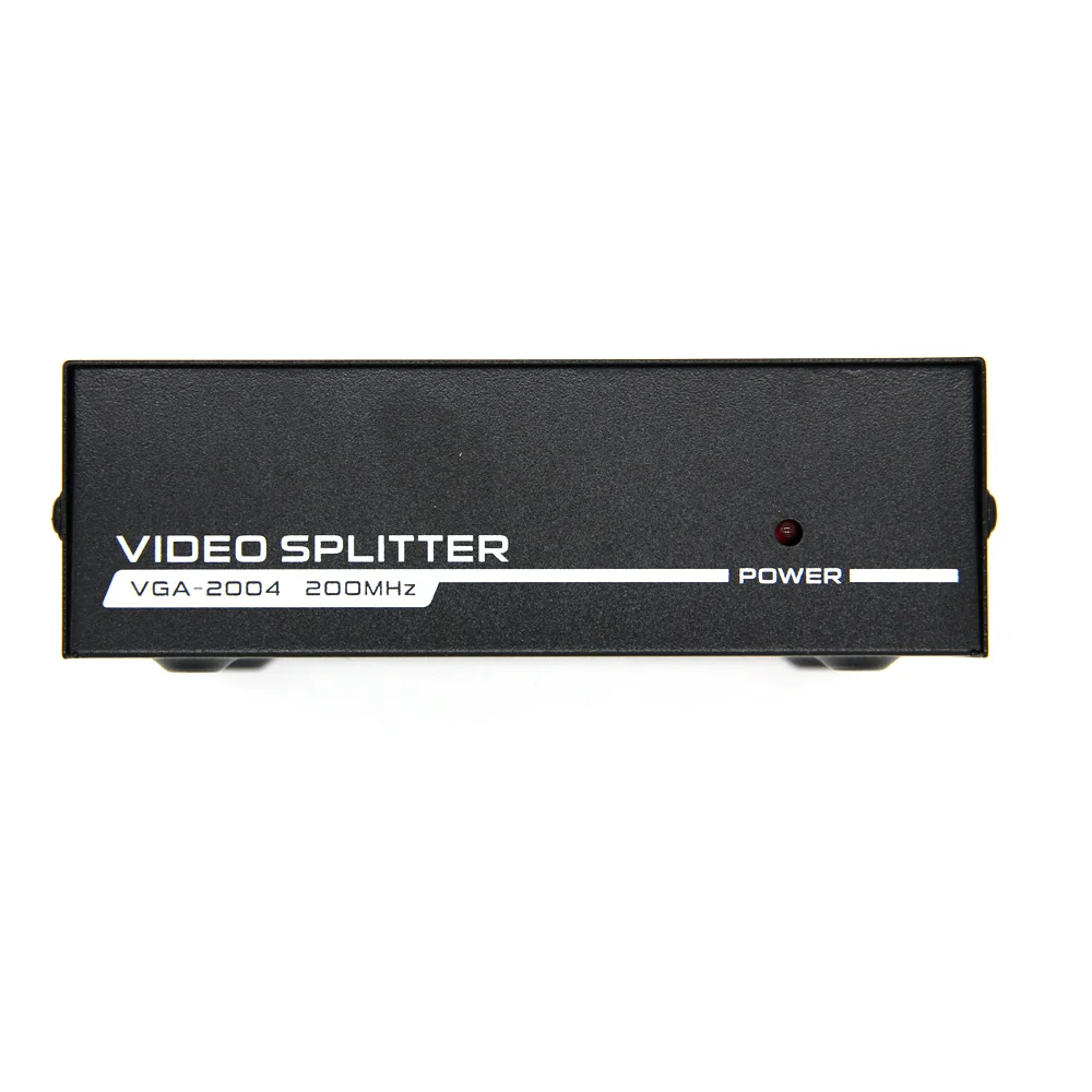 VGA Splitter 1x4 1 to 4 ports VGA Video Splitter 200MHz Support 1920x1440 with power adapter for VGA Adpater