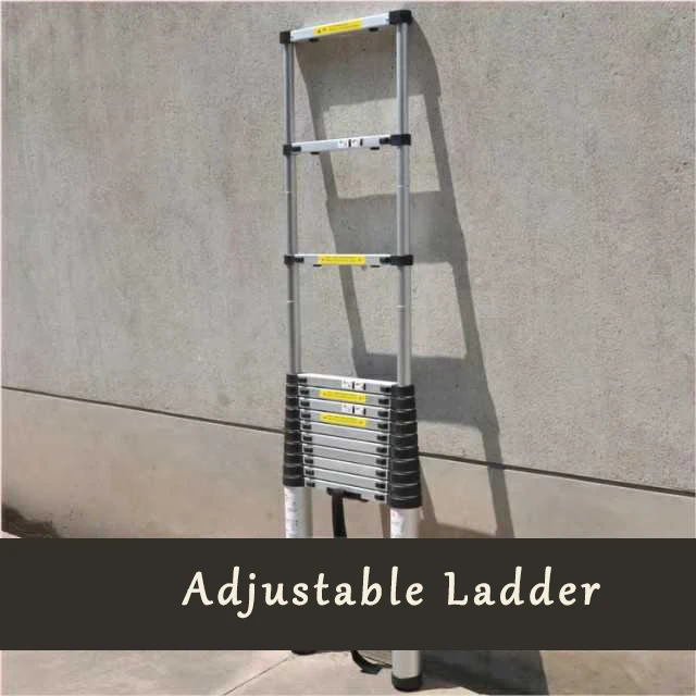 3.8m Adjustable Household Ladder Portable Extension Telescopic Ladder Multipurpose Retractable Aluminum Alloy Straight Ladder