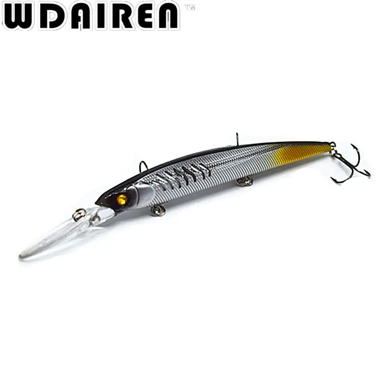 1Pcs 14.5cm 12.5g Fishing Lure wobblers Minnow Hard Bait with 3 Fishing Hooks iscas artificiais para pesca fishing tackle NR-206