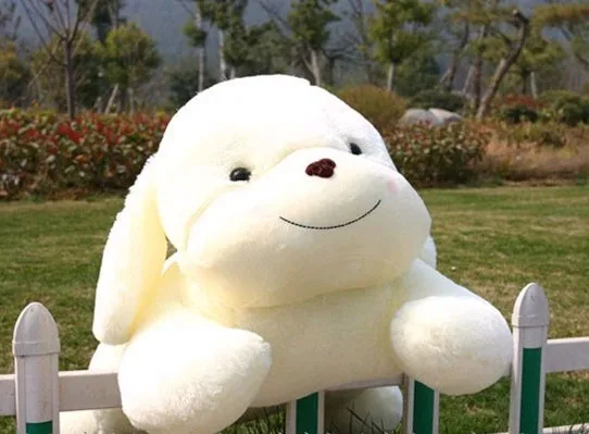 

free shipping lovely smiley dog plush toy white prone dog doll throw pillow, Christmas gift w5553