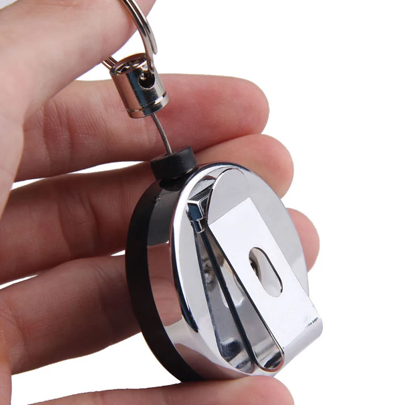 Portable Mini Key Buckle Metal Body Steel String Safety Key Holder Keyring Retractable Rope Keychain Anti-Lost Key chain Gift VL