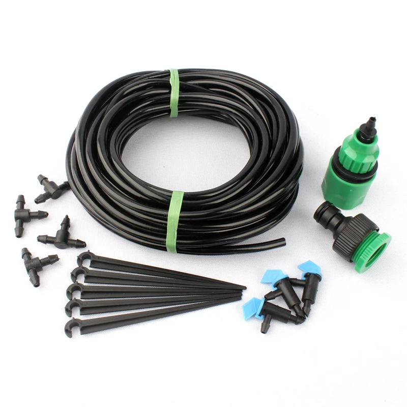 10m 4/7mm Hose 8L Flag Shaped Drip Emitters Micro Irrigation Systems Bonsai Flower Watering Kits Garden Supplies