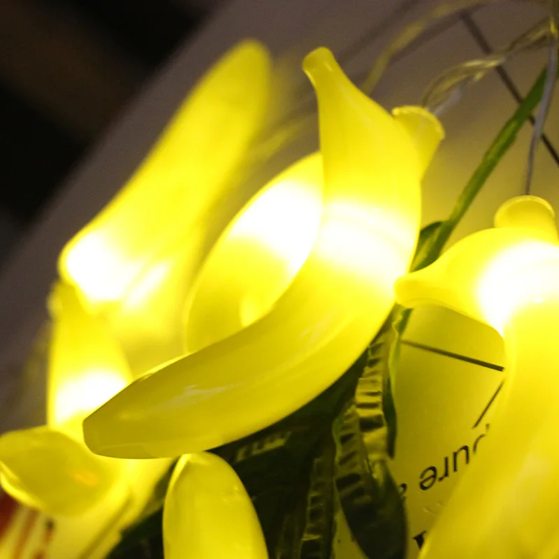 

mycyk Led lamp string banana fruit lamp children's room small night lamp battery string Christmas holiday lamp Novelty fruit hot