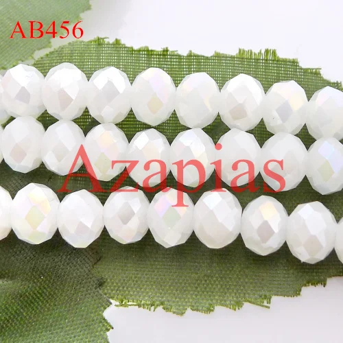 wholesale 2/3/4/6/8/10/12mm color AB 5040 crystal rondelle diy glass beads alabaster/jadee plated top quality free shipping-8