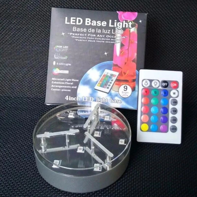 4inch LED Light base with remote control 16 colors for DJ Disco Bar KTV evening holiday party decoration