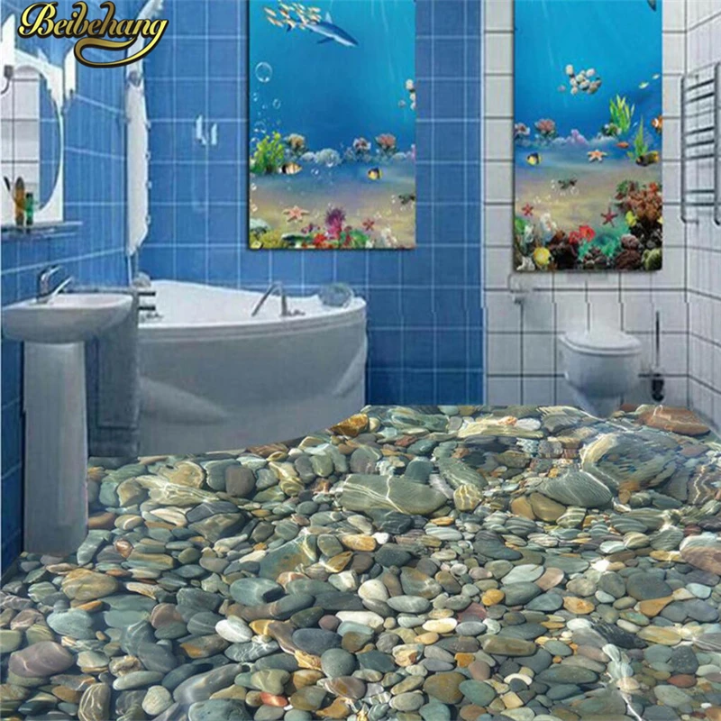 beibehang Custom Papel De Parede 3D Floor mural Wallpaper Kitchen Bathroom Floor Mural PVC Photo Wall paper Home Decor flooring