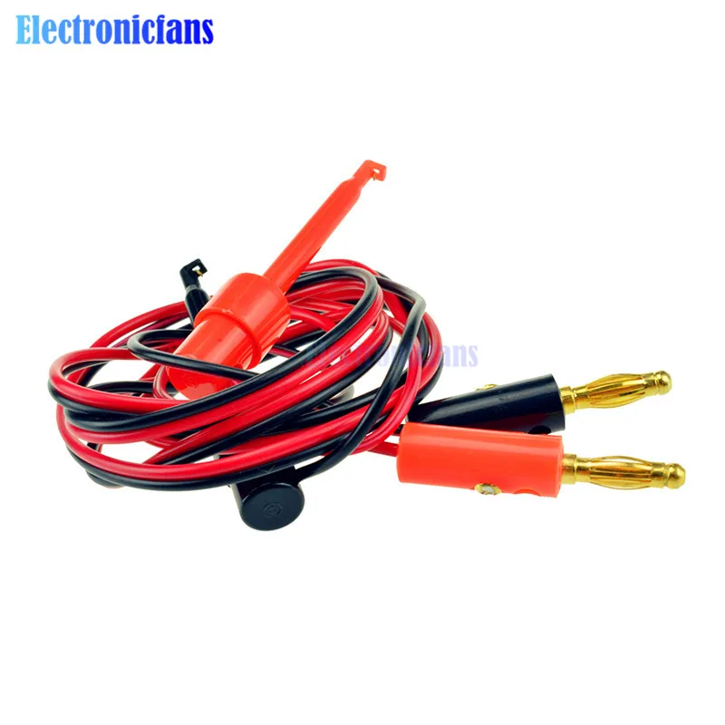 1 Pair Small Test Hook Clip to Banana Plug for Multimeter Test Lead Cable