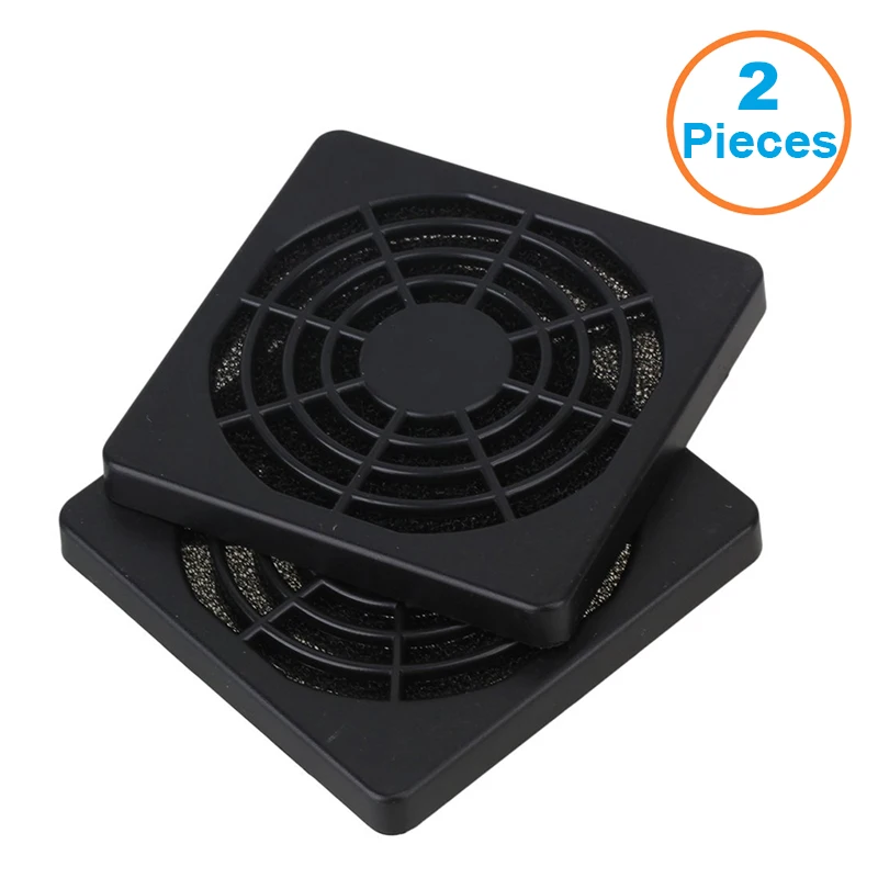 2pcs/lot 6CM Computer Guard Black Plastic Dustproof Dust Filterable 60mm PC Case Fan Cooler Filter Cover w/  Foam,64x64mm