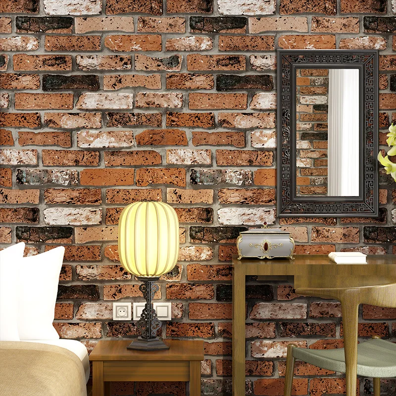 beibehang stone brick 3D wallpaper roll modern vintage wall paper pvc vinyl Wall covering for bedroom live room TV Background