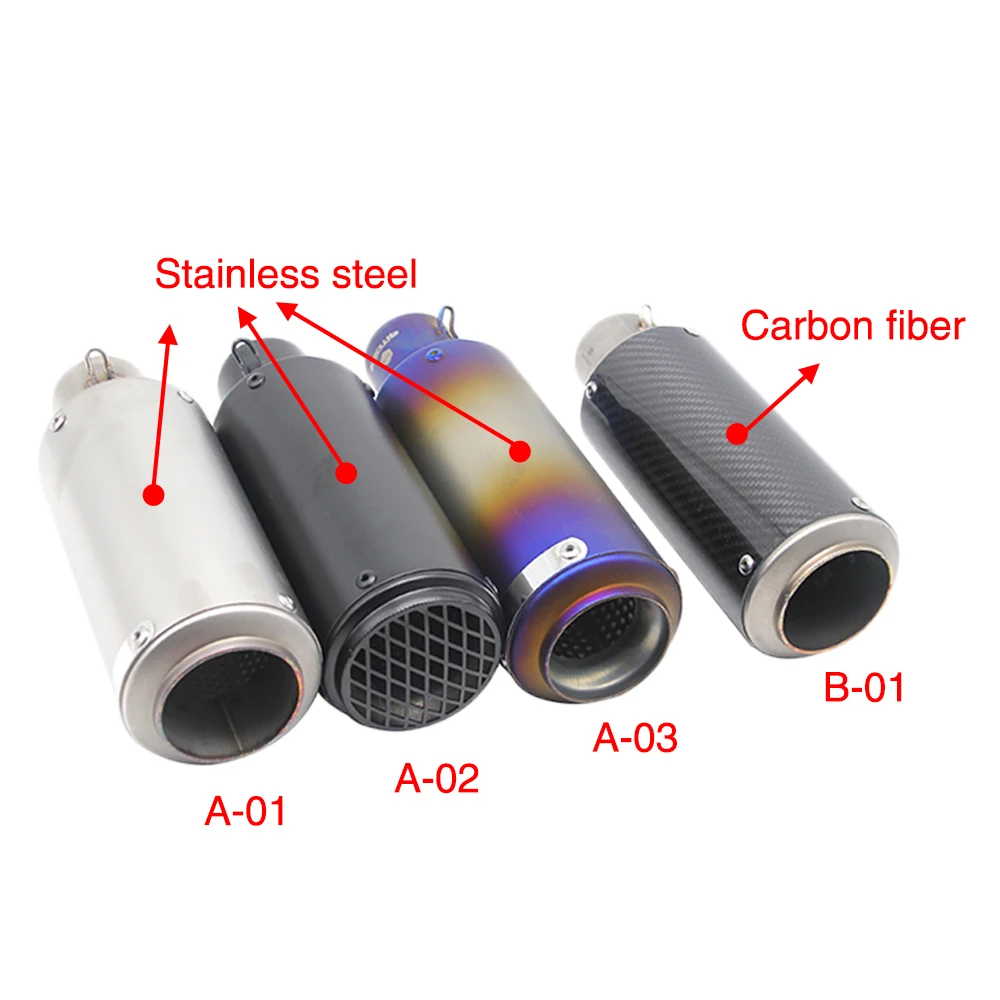 ZSDTRP 51mm Universal Motorcycle SC Racing Exhaust Muffler Modified Pipe Stainless Steel Carbon Fiber R1 R3 R6 ER6N