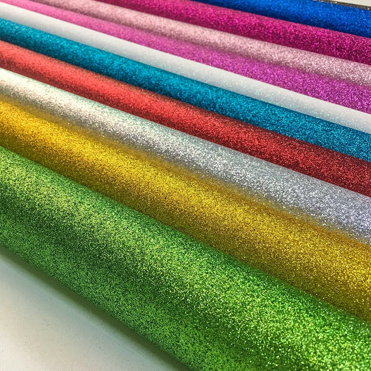 Frosted FINE Glitter Vinyl Sewing Fabric Sparkle Shiny iridescent  Faux PU Leather Craft DIY Material Bows Bag Decor Roll Sheets