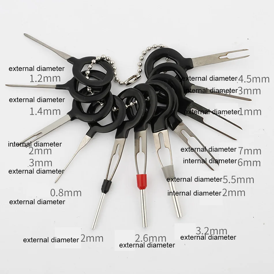 High quality 11Pcs/Set Terminal Removal Tools Car Electrical Wiring Crimp Connector Pin Extractor Kit Multi-function