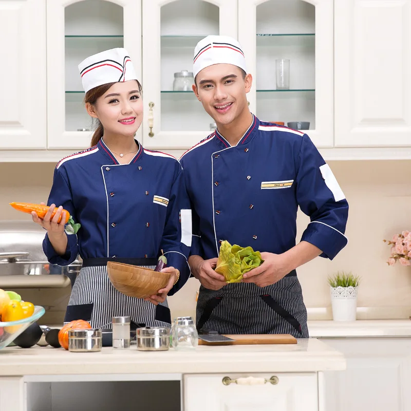 New Arrival Chef Uniform Unisex Hotel Restaurant Kitchen Chef Jacket Long Sleeved Cake Bakers Clothes Waiter's Uniform B-5603