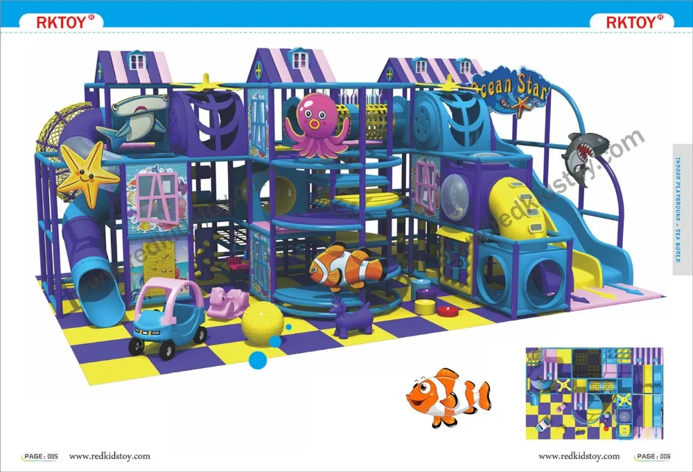 Exported to Chile Premium Quality Sea World Themed  Soft Playground IP-SW03