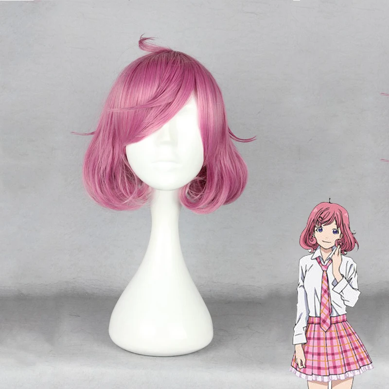 Anime Noragami Ebisu Kofuku Cosplay Wig Short Pink Heat Resistant Synthetic Hair Cosplay Costume Wigs + Wig Cap