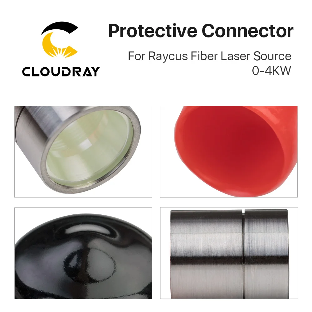 Cloudray Raycus 0-4KW Output Connector Protective Lens Group QBH for Raycus Fiber Laser Source 0-4KW Fiber Laser Cutting