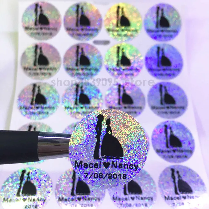 100pcs 20mm Customize Personalised Clear Transparent Birthday Wedding Invitation Envelope Seals Gift Sticker Logo Sticker