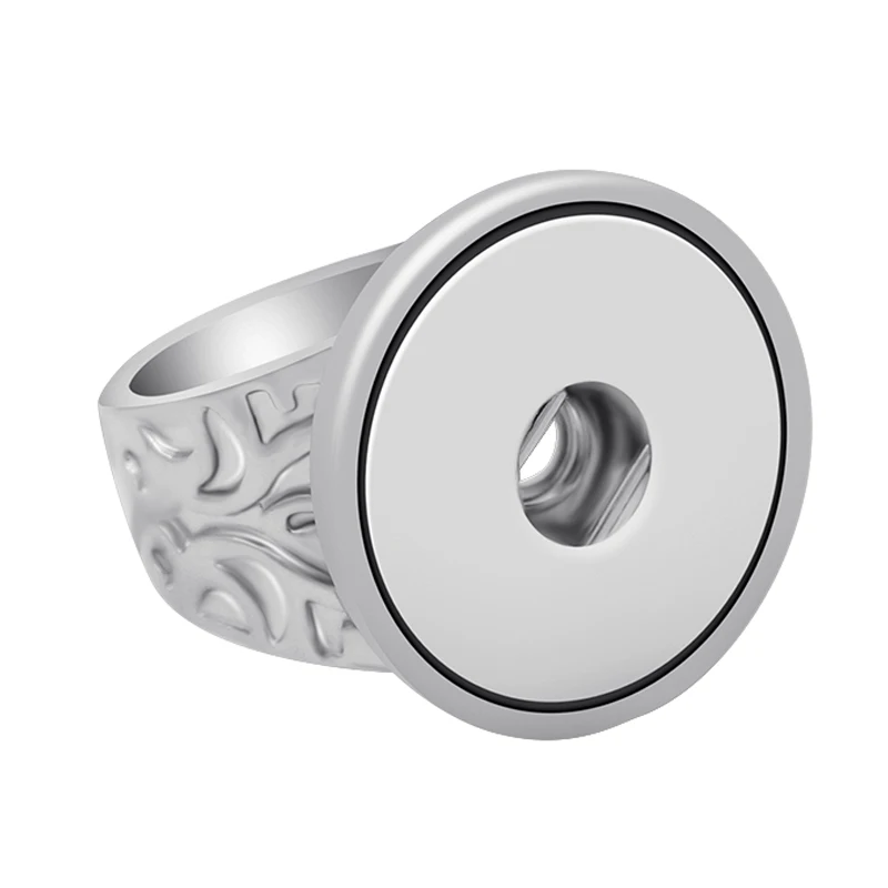 New JZ0025 high quality side Pattern elegant charm snap ring 3size fit 18mm snap buttons snap jewelry wholesale