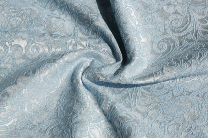 Vintage Blu Divano Materiale di Tappezzeria Jacquard Broccato Tessuto di Cotone Poli