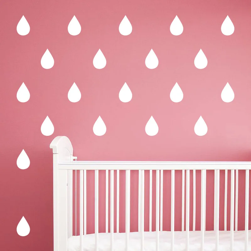 3*5cm*56pcs Cartoon Cute Raindrop Fresh Sign Wall Stickers For Kids Child Rooms Wardrobe Fridge Decoration Vinyl Art Wall Decals