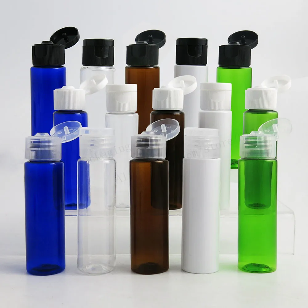 

50 x 30ml Travel Amber Clear Blue Green White Pet Bottle with Flip Top cap 30ml Liquid Cream Bottle 1OZ Amber Plastic bottle