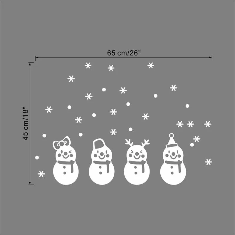 Christmas Snowman Wall Stickers Xmas Frozen Snow Flakes Wall Decor Wall PVC Stickers Christmas Design Decal D012