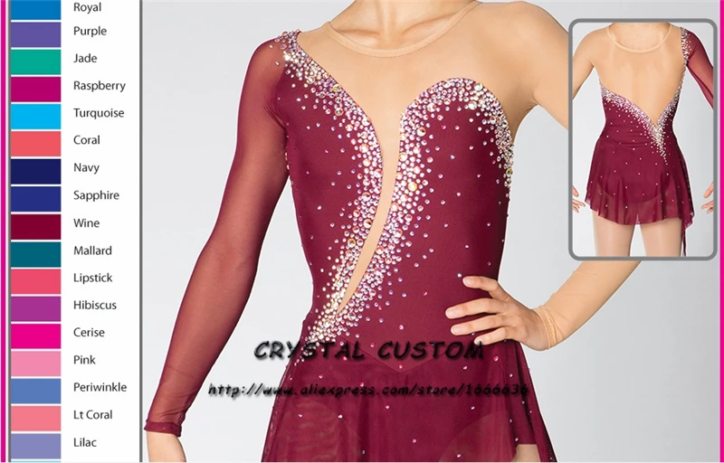 

Crystal Custom Figure Skating Dress Girls New Brand Ice Skating Clothes For Competition DR4649