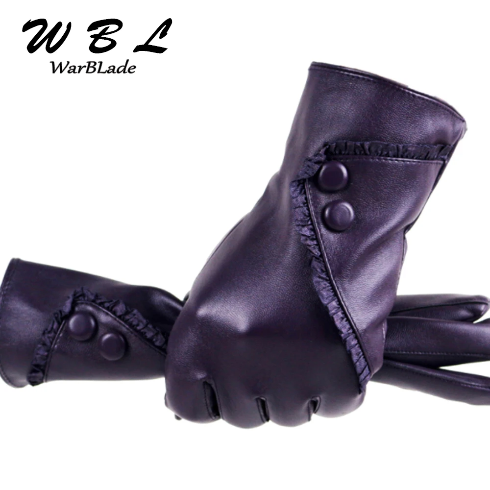 WarBLade Touch Screen PU Leather Gloves Women Winter Mittens Warm Gloves For Woman Guantes Mujer European Style Gants Femme