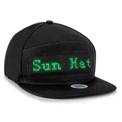 Gorra LED Bluetooth programable con carga USB, sombrero de pescador de béisbol neutro, perfecto para fiesta, hip hop, correr, trotar, etc.