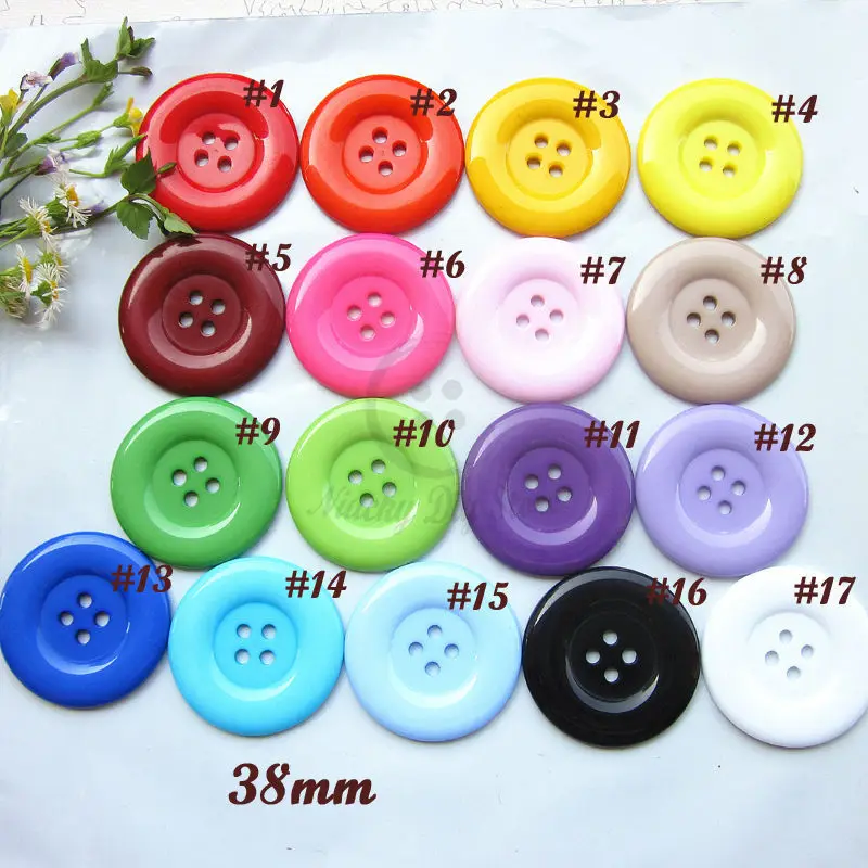 50pcs 38mm 4 holes Colorful resin coat buttons large fashion buttons clothing accessories diy sewing craft accessories