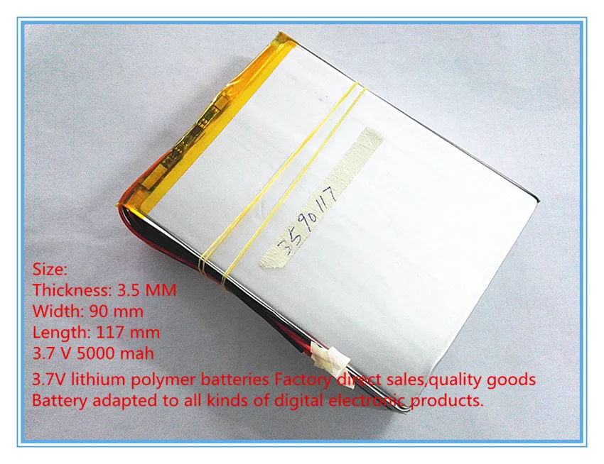 

3.7 V5000mAh polymer lithium battery 3590117 tablet battery capacity