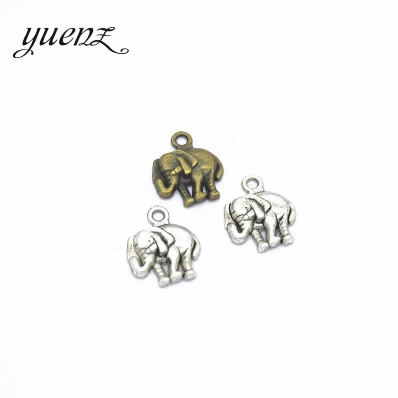 

YuenZ 20pcs Elephant Charms Antique Silver color Pendant fit Making Bracelets Jewelry Findings DIY Accessories 16*13mm D957