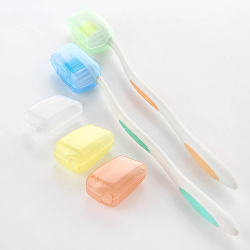 Y&W&F 5 Pcs/Set Portable Travel Toothbrush Head Cover Storage 4*2*2.5cm Tooth Brush Holder Covers Toothbrush Protect Box TSLM1