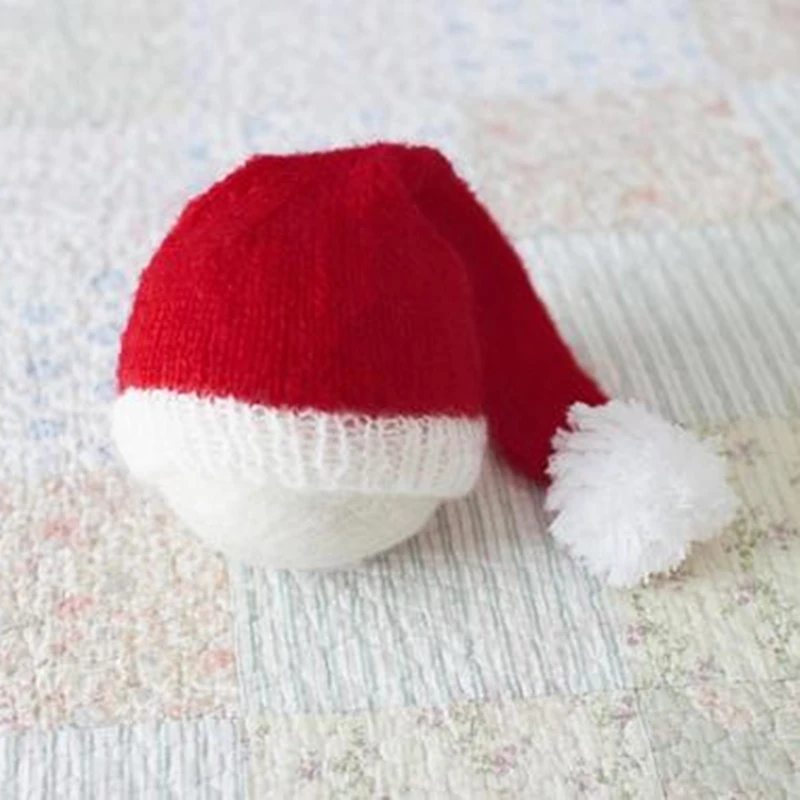 Mohair Santa Cap READY TO SHIP newborn Christmas holiday vintage inspired photo prop knit hat