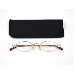 Small Oval Semi Rim Japan Style Compact Reading Glasses For Women Men Glasses magnifier Spectacles Metal Frame