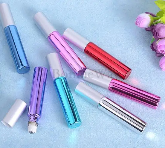 By DHL 200Pcs/Lot 10ml Glass Roll On Bottle Perfume Bottle Refillable Perfume Atomizer 10cc Fragrance Bottle Free Shipping