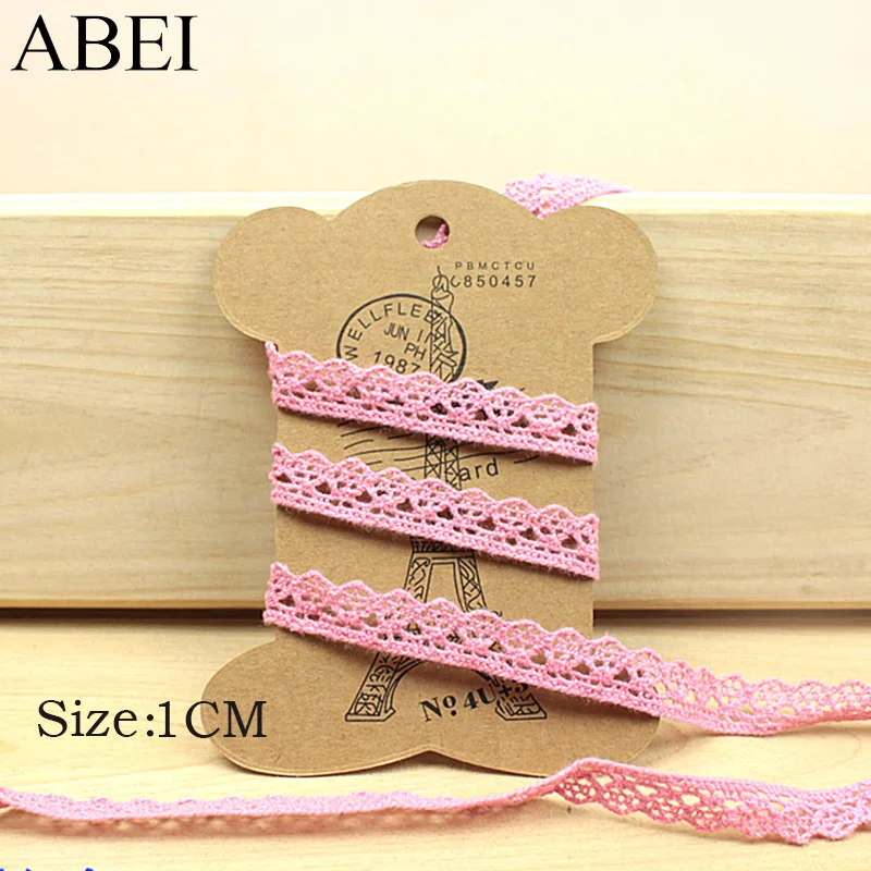 1cm Cotton Lace Trims DIY Patchwork Cotton Tape Ribbon Handmade Wedding Party Crafts Clothes Edge Sewing Cotton Fabric Material