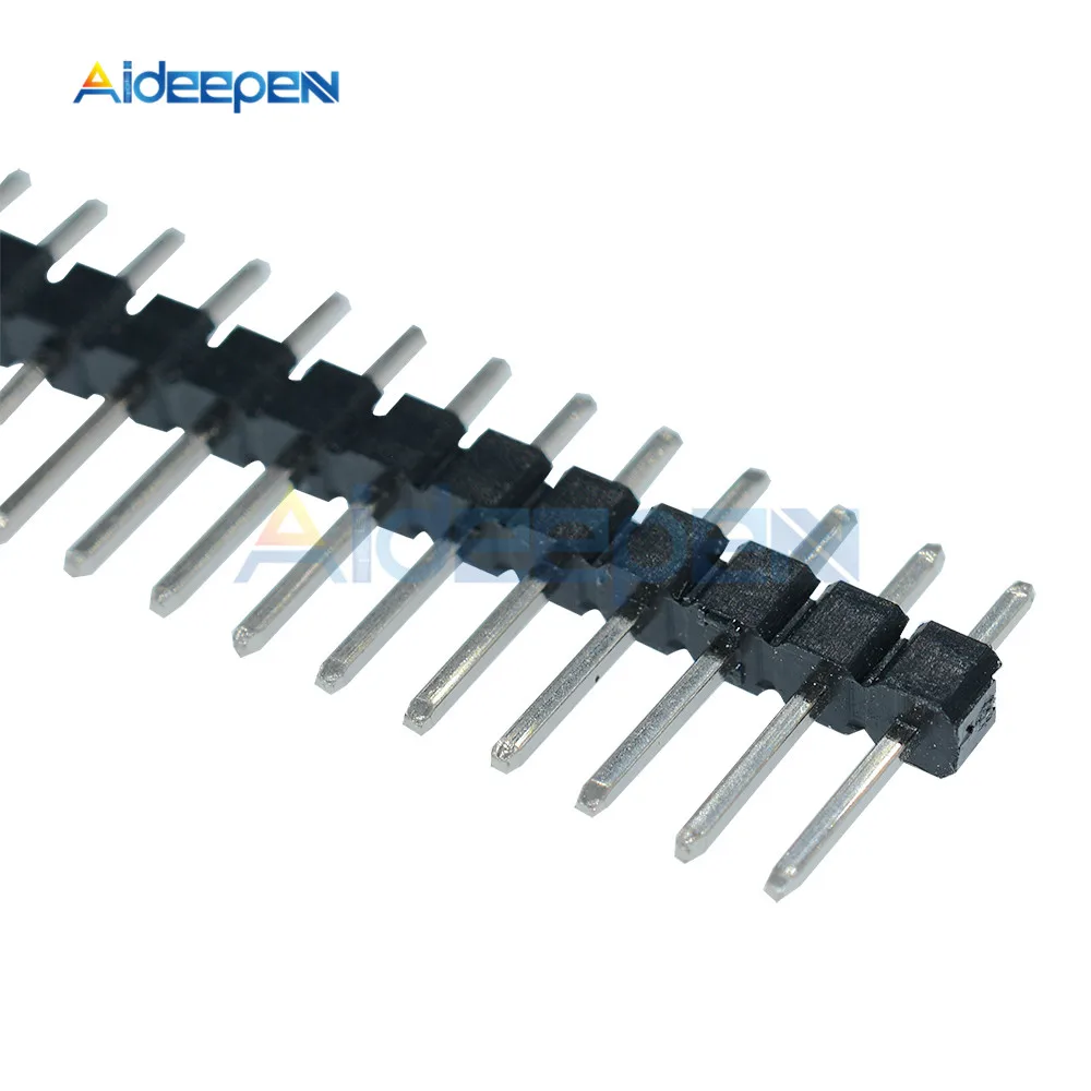 10 pces 40pin 1x40p 2.54mm macho quebrável único conector de tira de encabeçamento do pino da fileira para arduino