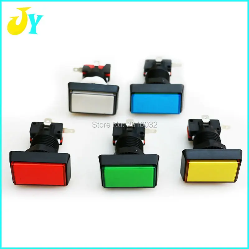 

10 pcs of lighted button Illuminated Rectangle push button with microswitch for arcade game machine 5 colors for choosing