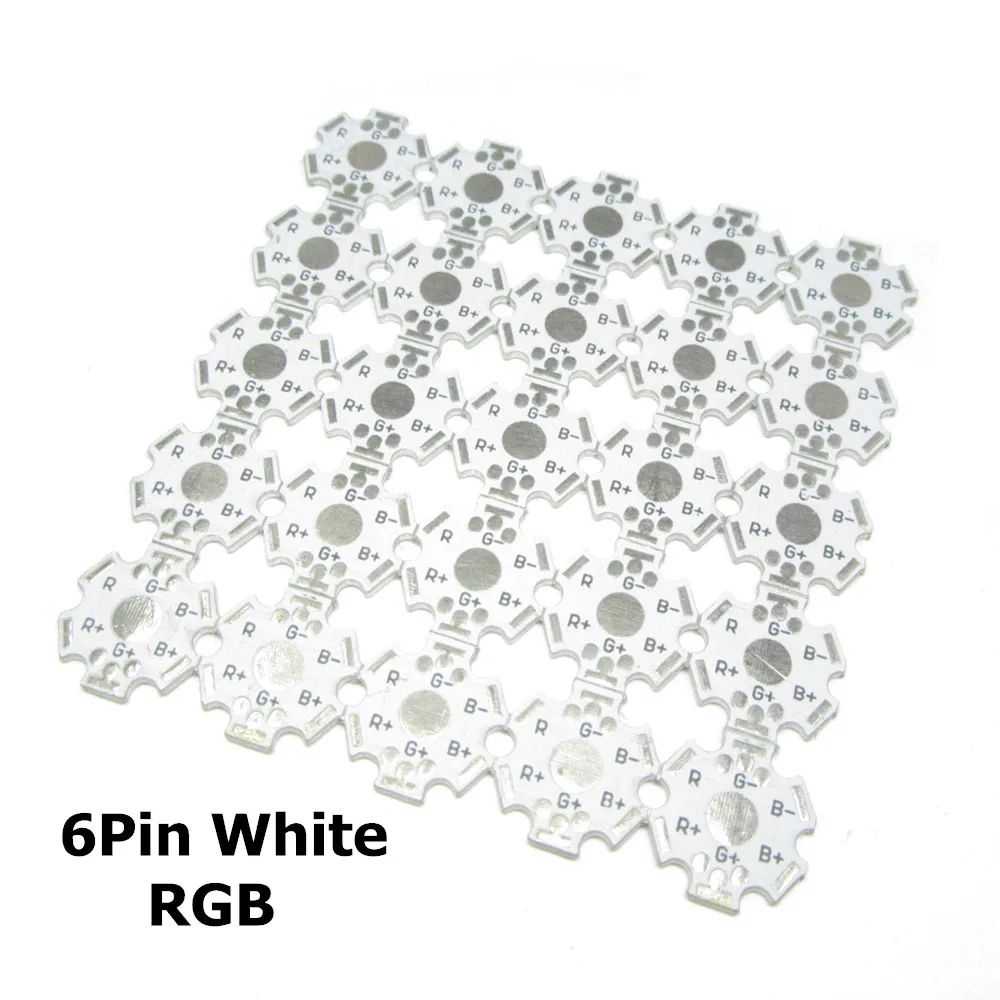 1W 3W 5W LED PCB Board 20mm White Black LED Aluminum Heat sink Base Plate 2pin 4pin 6pin 8pin For High Power LED