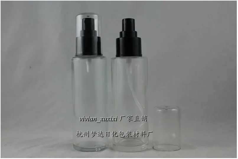 

100ml round frosted perfume bottle with black sprayer,travel refillable empty atomiser spray perfume container