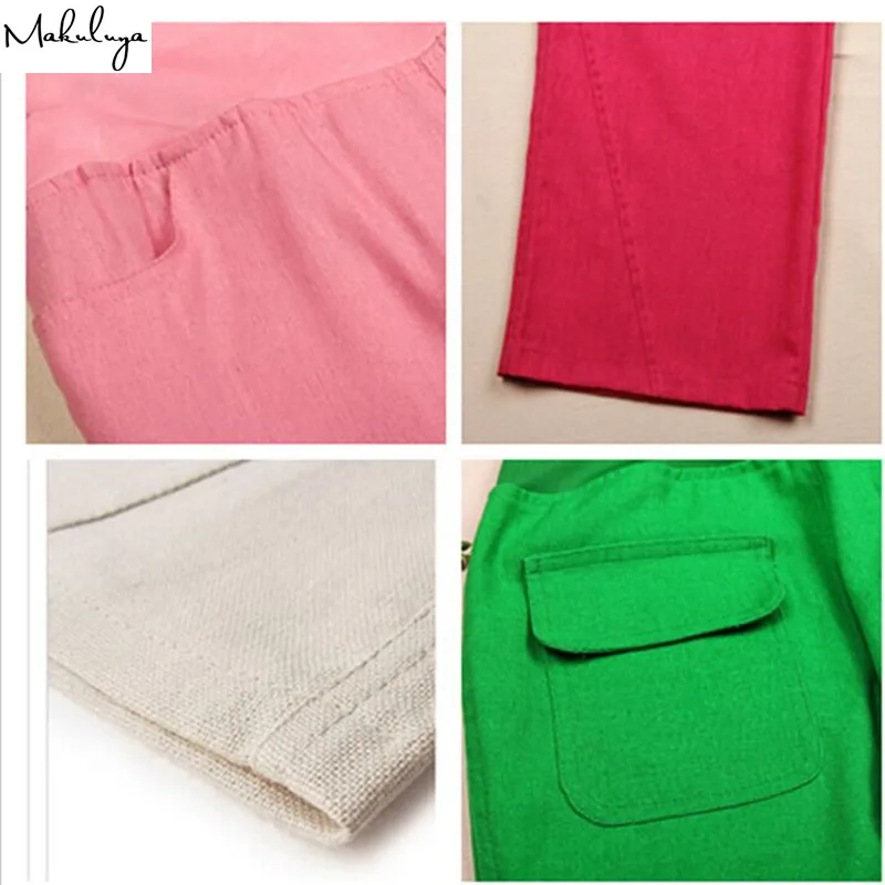 Makuluya Women 2024 Better Linen FREEOEM Elastic Waist All-Match Wide Leg Casual Top Straight Pants Comfortable Loose Trousers