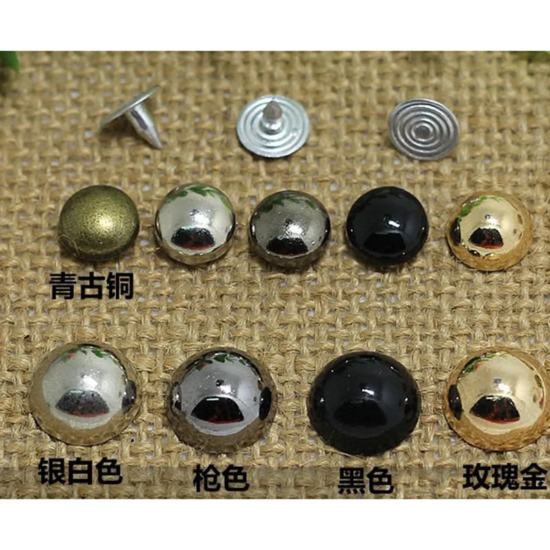 40pcs/lot8-12mm bronze gun black white silver rose golden mushroom rivet snap buttons decoration for sewing diy accessories 1945