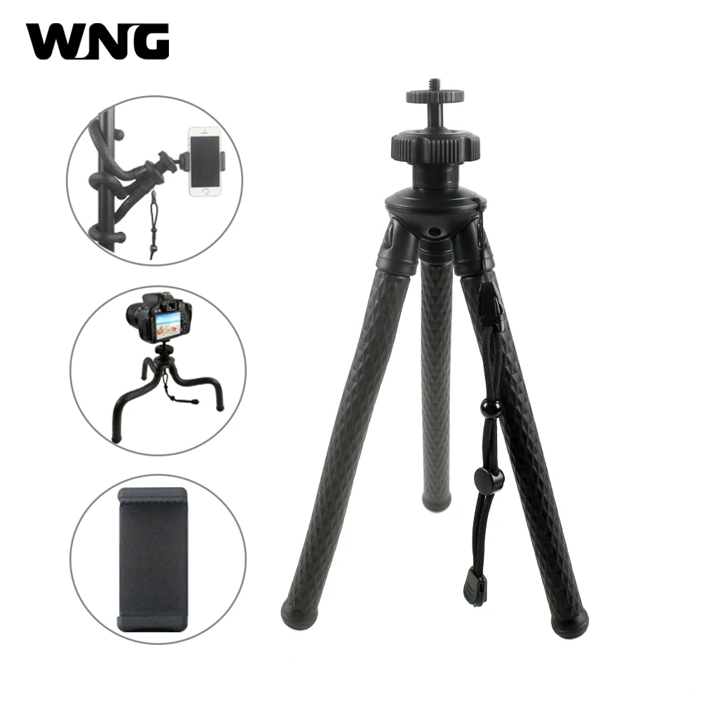 Flexible Aluminum Octopus Tripod with 360 Panoramic Ball Head Phone Holder for iPhone Nikon Canon DSLR Camera Gopro Hero 6 5 4