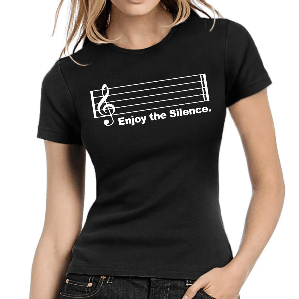 

Cotton Tee For Woman Novelty Funny Tee shirt Woman Enjoy The Silence | Music | Musik | Party | Fun |Girlie Shirt best T Shirts