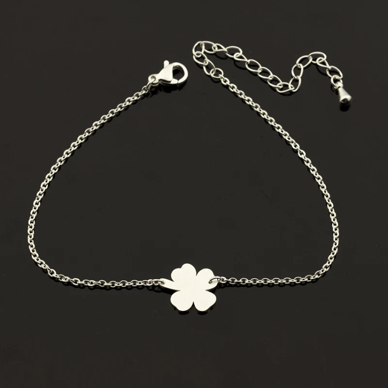 Lucky Jewelry Clover Armband Four Leaf Bracelets For Women Shamrock St. Patrick\'s Day Stainless Steel Charm Bijoux 2022