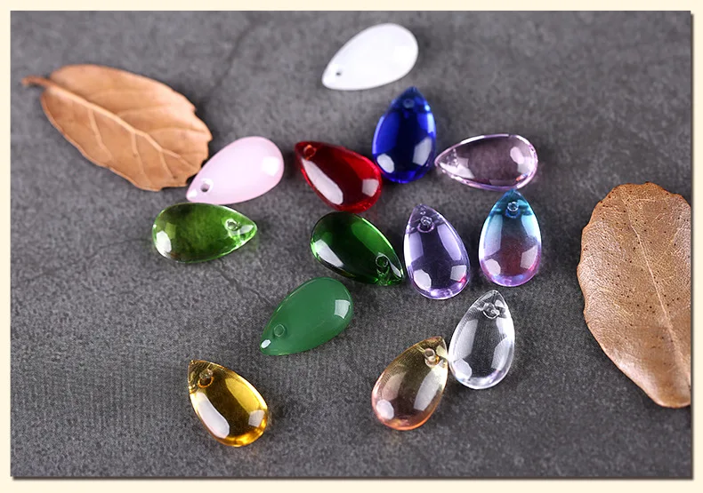 10pcs 14x8mm Tear Drop Lampwork Mermaid Beads Multi Color Crystal Droplet Glass Beads Pendant Handmade DIY Jewelry Making