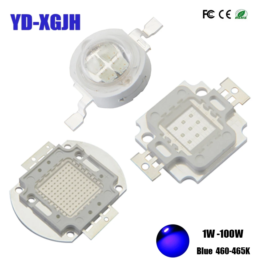 

High Power LED Chip 30mil 45mil Blue 460-465nm LED Grow Light For1W 3W 5W 10W 20W 30W 50W 100W watt Light Beads