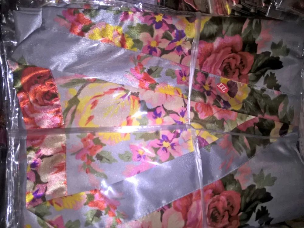 Bata de dama de honor para mujer, Kimono corto de satén, ropa de dormir, sexy, Floral, de seda, para novia