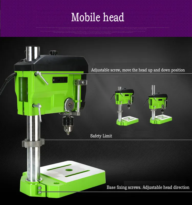 220V 680W mini bench drill high-speed precision drilling Easy milling machines, machining tool holding prayer beads range 1-13mm